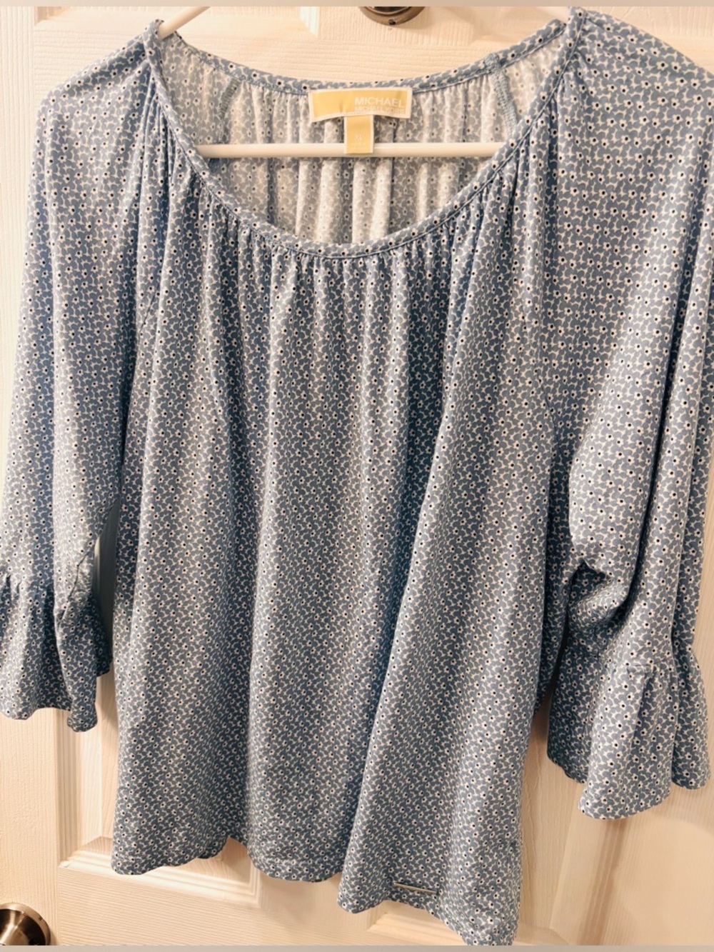 Size:XL Michael Kors Light Blue Floral Print Top